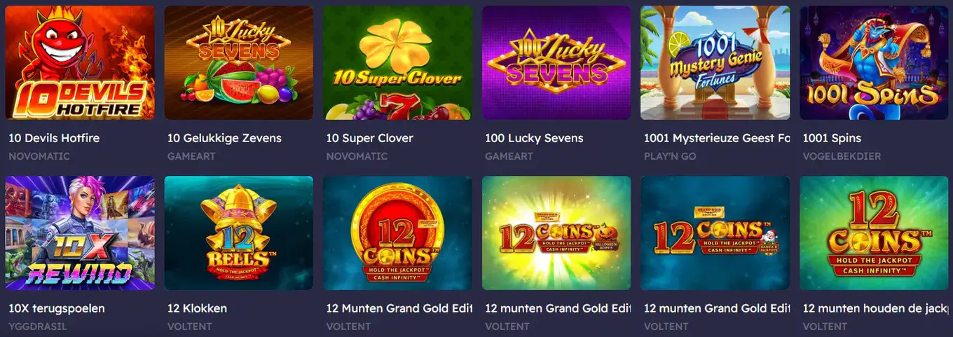 Online gokkasten en slots bij Casino Peaches