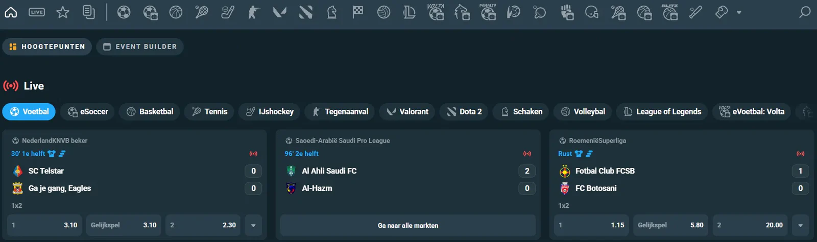 Sportweddenschappen en esports bij Casino Peaches