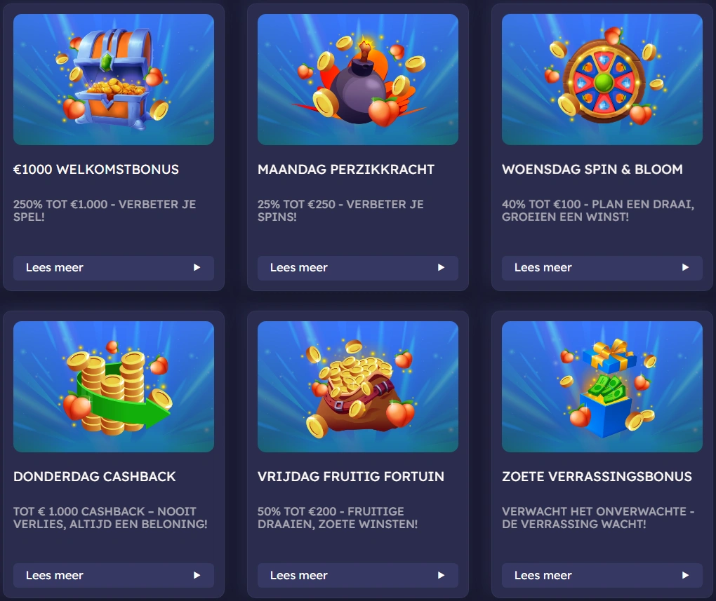 Casino Peaches Bonussen